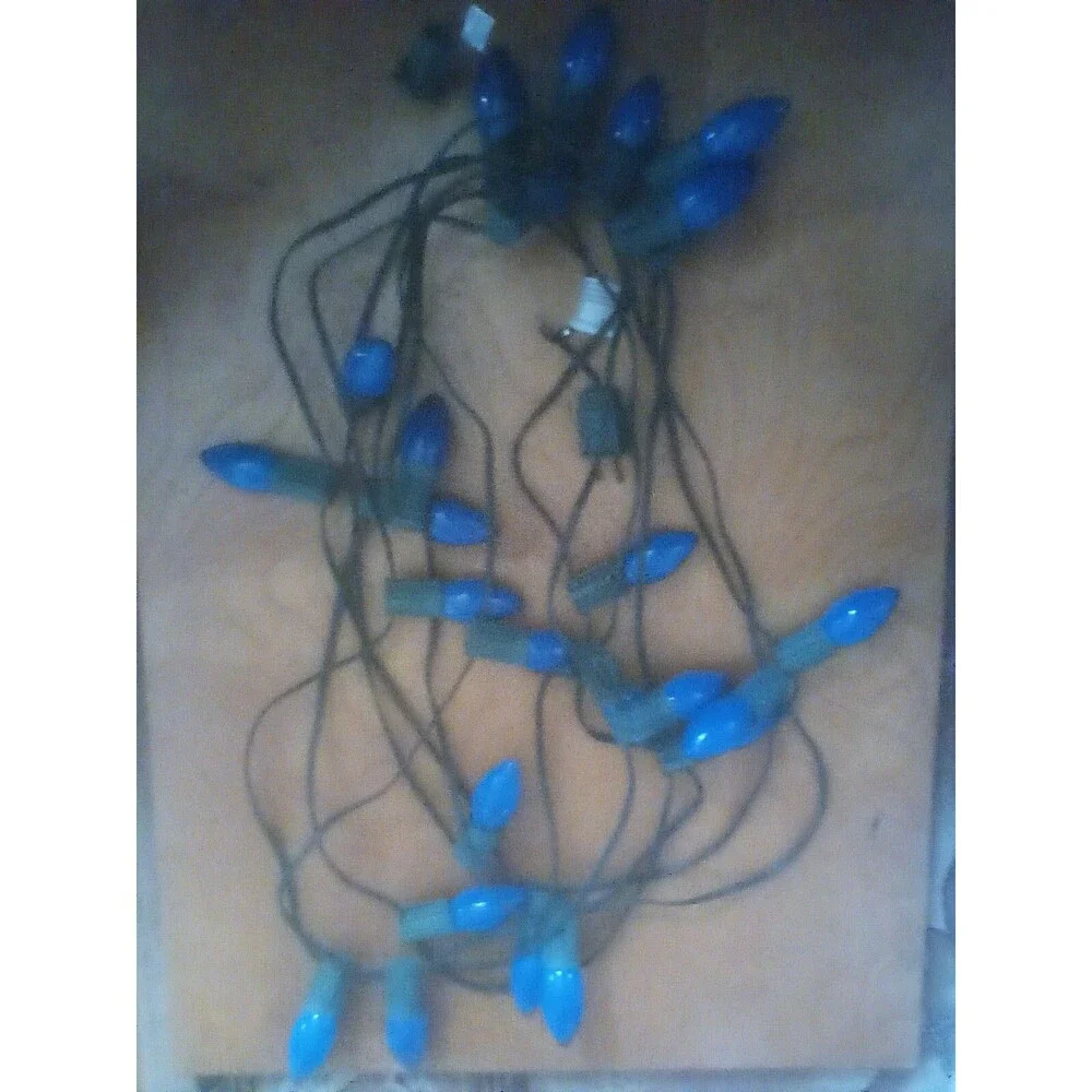 Hobby Lobby Ceramic Blue C9 25 count Incandescent Christmas Lights